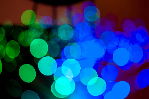 istock Abstract neon colorful background. Creative bokeh. Selective focus. Template for design. 1205296316