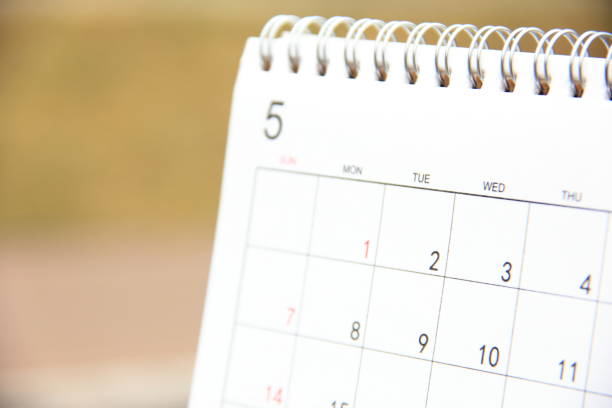 istock Close up of calendar page 1205296839