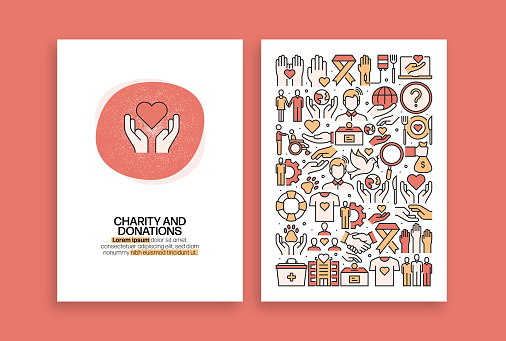 Charity and Donation Related Design. Modern Vector Templates for Brochure, Cover, Flyer and Annual Report.