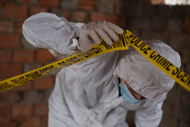 istock Police line tape. Crime scene investigation. Forensic science 1205298497