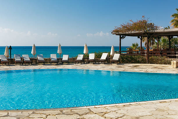 istock Lounges near the pool 120529959