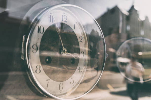 istock Abstract reflection of city life in hours 1205300629