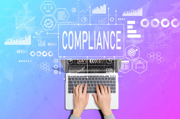 istock Compliance concept with person using laptop 1205300787