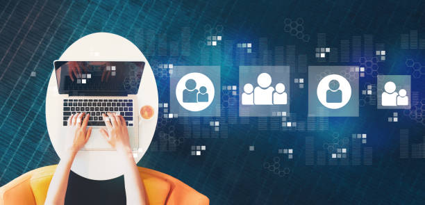 istock Social connections with person using a laptop 1205300900