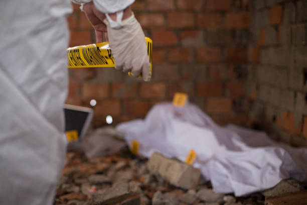 istock Police line tape. Crime scene investigation. Forensic science 1205301877