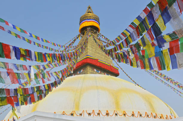 istock Prayer Flags at Boudhanath stupa in Kathmandu, Nepal. 1205305577