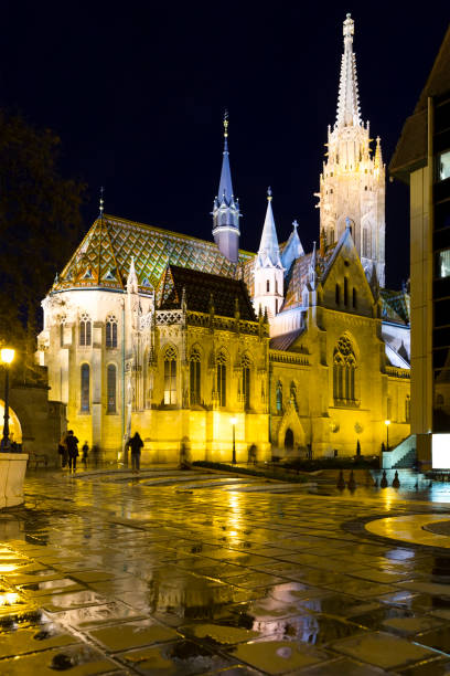 istock Matthias Church on Buda hill in night lights 1205306073