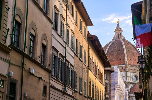 Florence Cathedral from the streets of Florence, Italy
