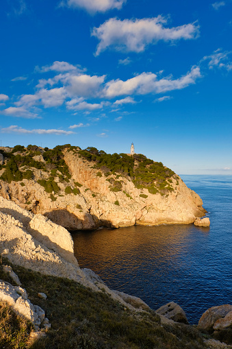 Beautiful lighthouse at the coast of Punta de Capdepera is the east of Mallorca.