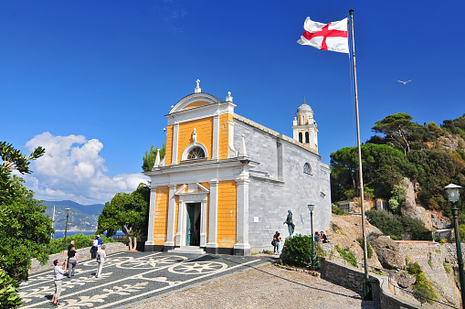 San Giorgio church, Portofino, Liguria, Italy.