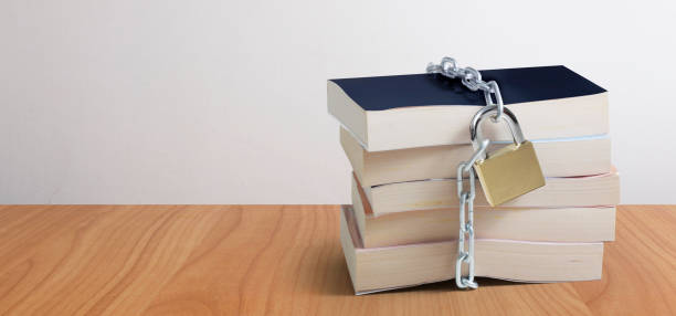 istock Censorship concept with books protection concept security 1205310263