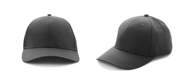 istock Baseball cap black templates, front views isolated on white background 1205310734