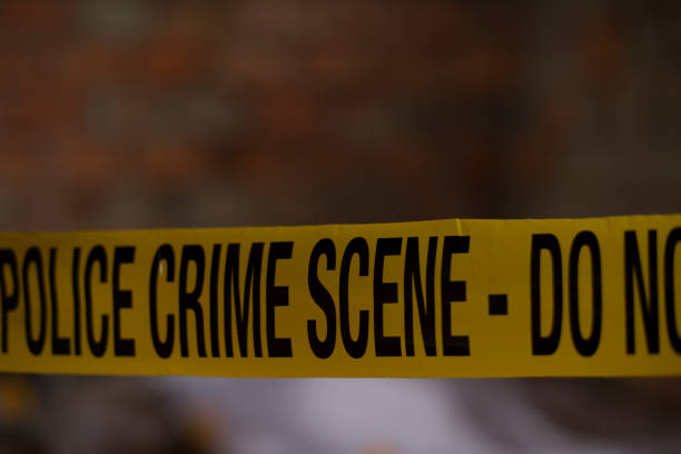 istock Police line tape. Crime scene investigation. Forensic science 1205311251