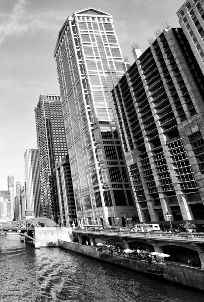 istock Skyscrapers From Below, Chicago. Black And White. 1205312089