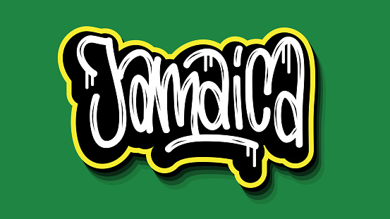 Jamaica Hand Lettering Graffiti Tag Style Sticker Design