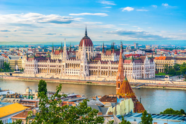 istock Hungarian Parliament at sunset 1205324872