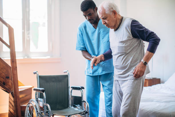 Male nurse and senior man