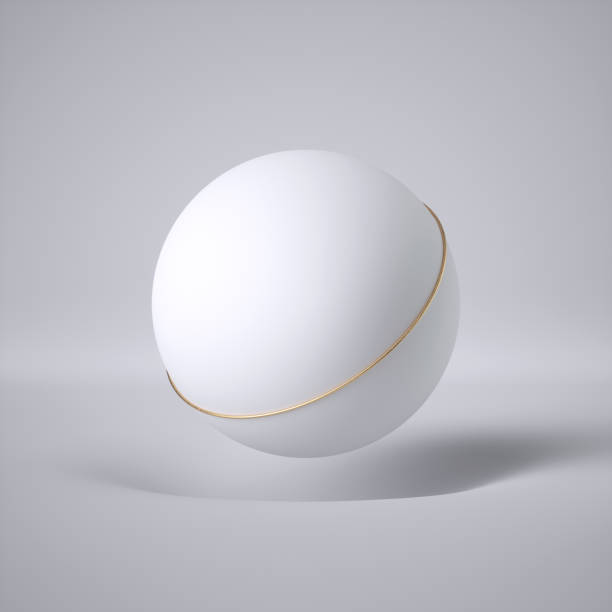 istock 3d render, abstract white background, minimal concept, clean style. Floating ball, levitating sphere, flying bubble. Gravity concept. Hole, dimple, pit. Empty template, copy space. Modern blank mockup 1205329017