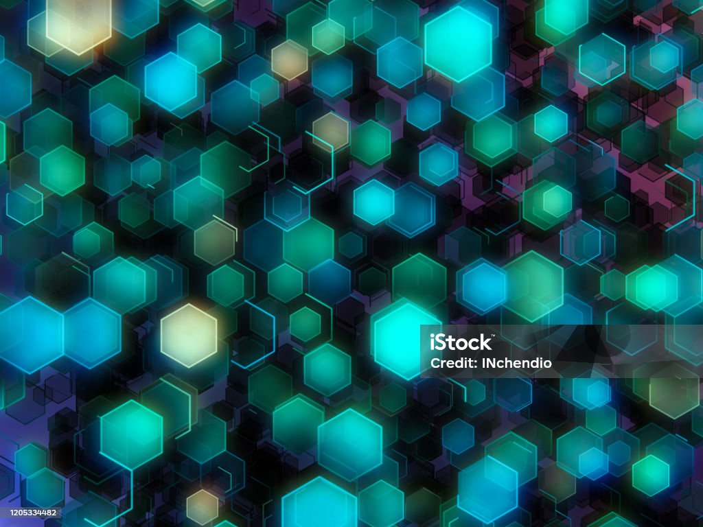 Abstract Hexagon Shape Pattern Stock Photo - Download Image Now ...