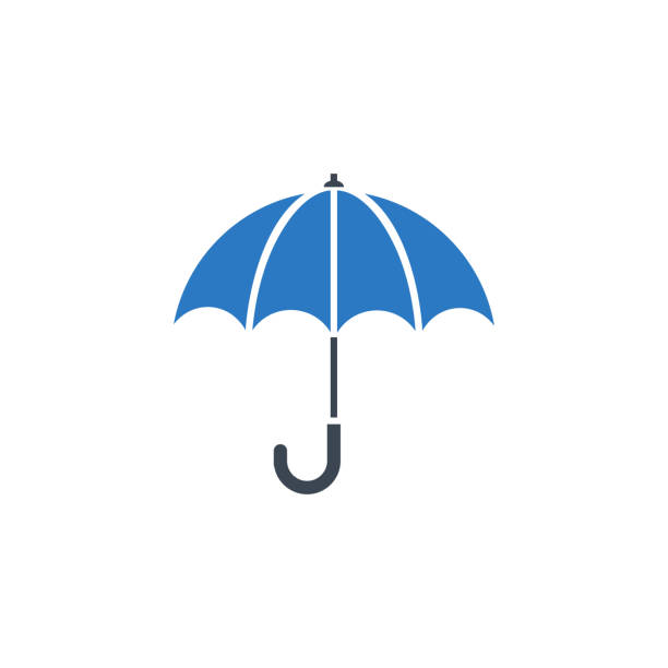 illustrazioni stock, clip art, cartoni animati e icone di tendenza di icona del glifo vettoriale correlata all'ombrello. - umbrella
