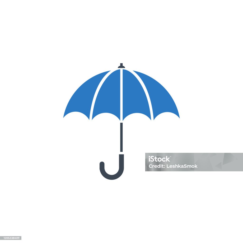 Ikon för paraplyrelaterad vektortecken. - Royaltyfri Paraply vektorgrafik