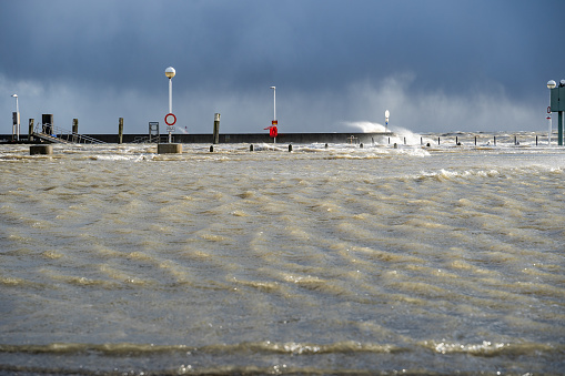 Flood in Wilhelmshaven on the North Sea.