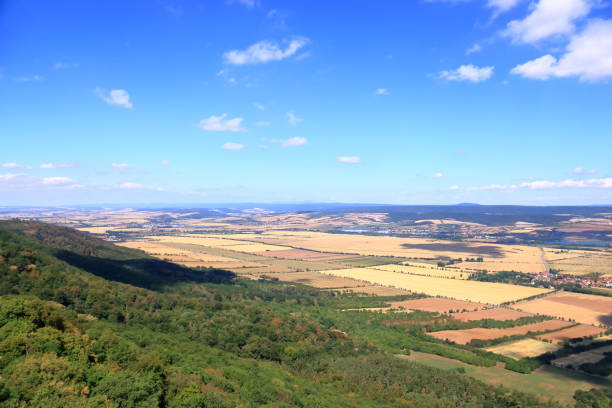 scenic view from the Kyffhaeuser monument to the Harz landscape