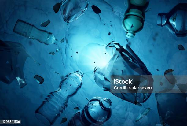 Plastic Waste Floating In The Open Ocean Stock Photo - Download Image Now - Sea, Plastic, Pollution