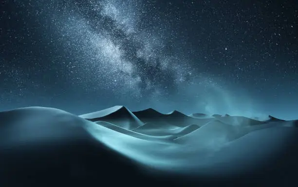 Photo of Sand Dunes And The Milky Way At Night