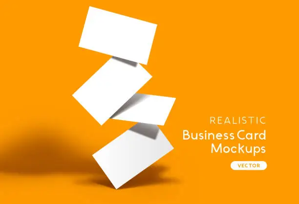 Vector illustration of Realistic Business Card Stack