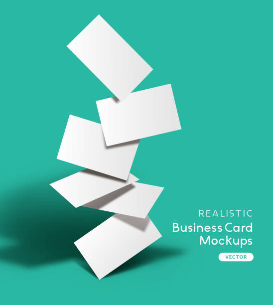 ilustraciones, imágenes clip art, dibujos animados e iconos de stock de conjunto de tarjetas de visita realistas mockup - tarjeta de negocios