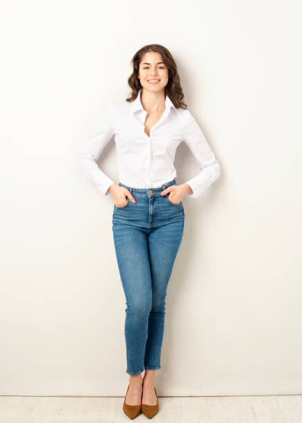 istock Attractive young woman full length studio shot 1205347740