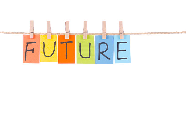 istock Future, Colorful words hang on rope 120534785