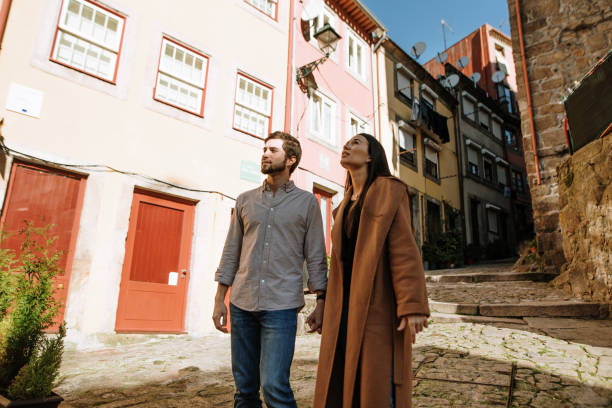 istock Young lovers discovering Porto, Portugal 1205354983