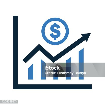 istock Profit statistics  icon, Earning growth chart 1205355574