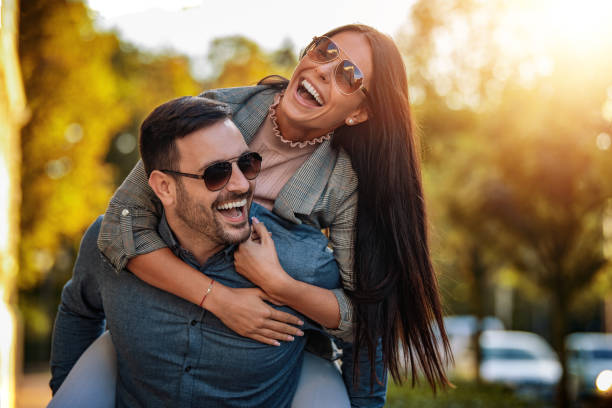 istock Couple have fun in the city 1205357599