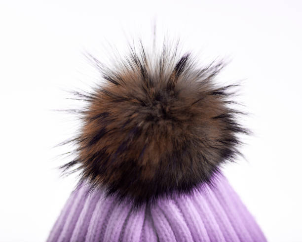 Pom-pom on purple toque