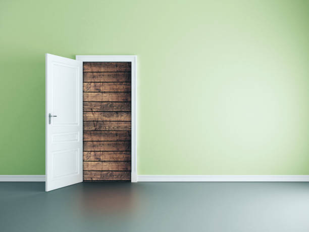 istock door to wood wall 1205358332