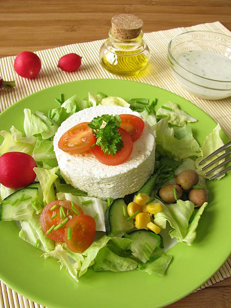 istock Goat cream cheese on salad 120536396