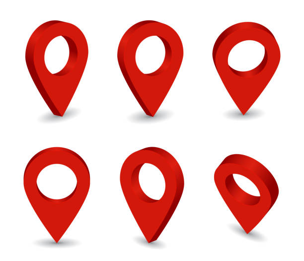 3d locator pin icon. Set of isometric pointer for map. Destination pin for navigation in travel. Collection of position marker of place in map. Arrow symbol on isolated background. vector 3d locator pin icon. Set of isometric pointer for map. Destination pin for navigation in travel. Collection of position marker of place in map. Arrow symbol on isolated background. vector illustration map markers and pins stock illustrations