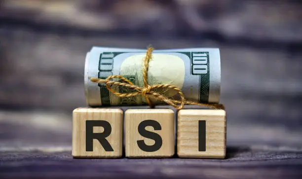 Photo of RSI - Relative Strength Index acronym concept on cubes