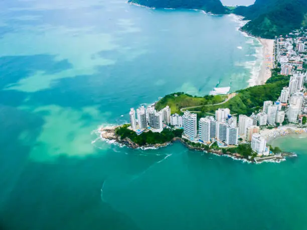 Aerial view of Guaruja Beach