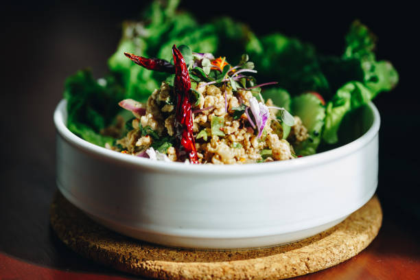 Chicken Larb Salad stock photo