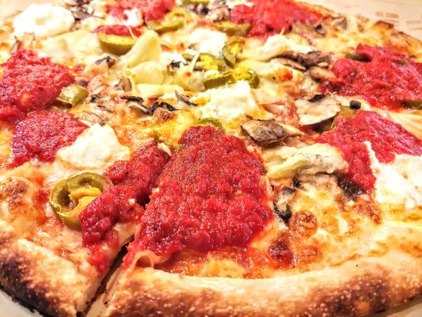 Veg Out! Blaze Pizza, no meats Artichoke stock pictures, royalty-free photos & images