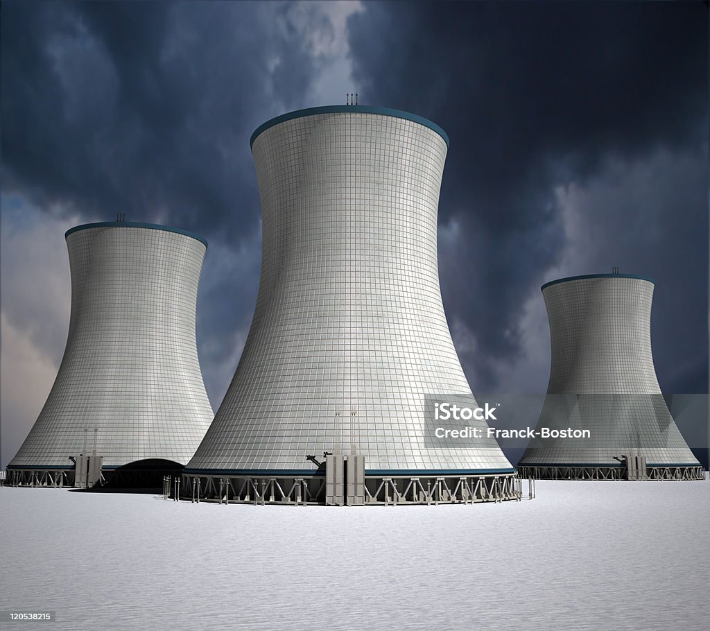 Usina Nuclear - Foto de stock de Chaminé royalty-free