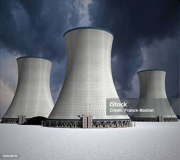 Foto de Usina Nuclear e mais fotos de stock de Chaminé - Chaminé, Contaminação radioativa, Criação Digital