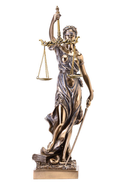 istock Statue of justice isolated on white background 1205382215