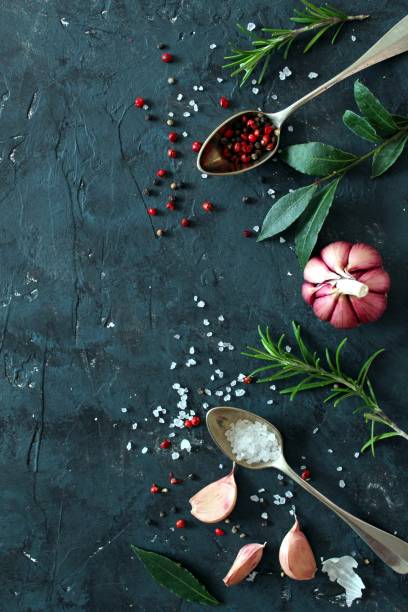 istock Ingredient for cooking on dark background. Food background. 1205382934