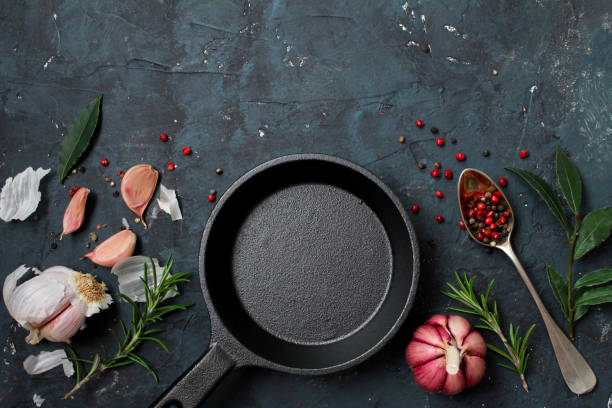istock Ingredient for cooking on dark background. Food background. 1205382947
