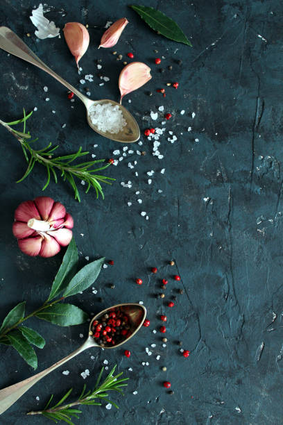 istock Ingredient for cooking on dark background. Food background. 1205382963